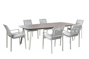 Yoi Ishi 7-delige dining semi ovaal tuinset salix - afbeelding 1