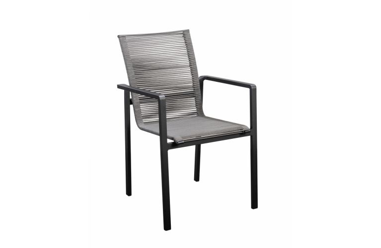 Yoi Ishi dining tuinstoel rope black -grey