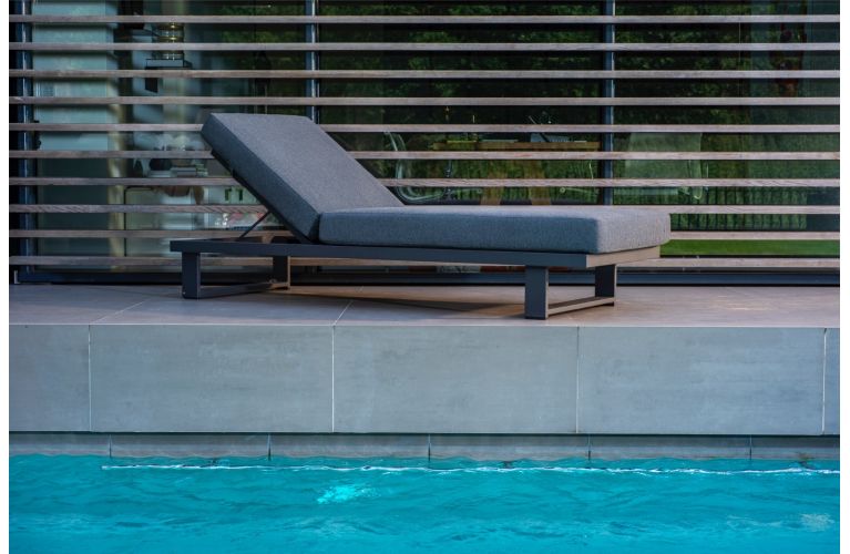 Yoi Kazoku lounger dark grey - dark grey / mixed grey kussen showroomverlater - afbeelding 2