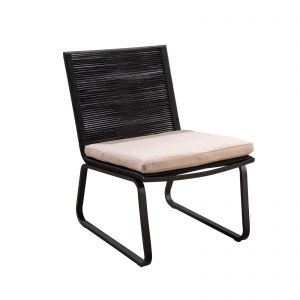 Yoi Kome loungechair black alu - rope black - flax kussen - afbeelding 1