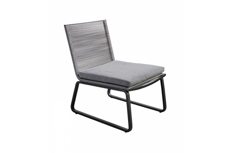 Yoi Kome loungechair black alu - rope grey - kurai kussen