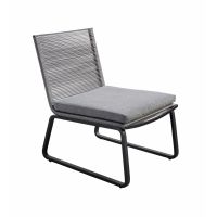 Yoi Kome loungechair black alu - rope grey - kurai kussen