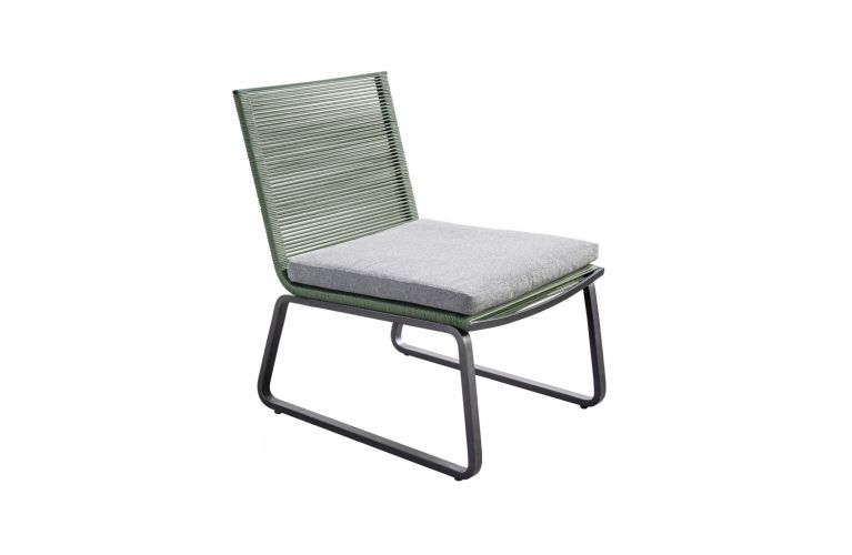 Yoi Kome loungechair dark grey alu - rope green - akarui kussen