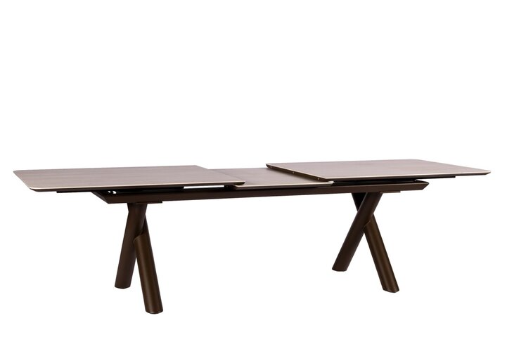 Yoi Maratea dining tuintafel uitschuif 240-300x100cm bronze - keramiek travertin - afbeelding 2
