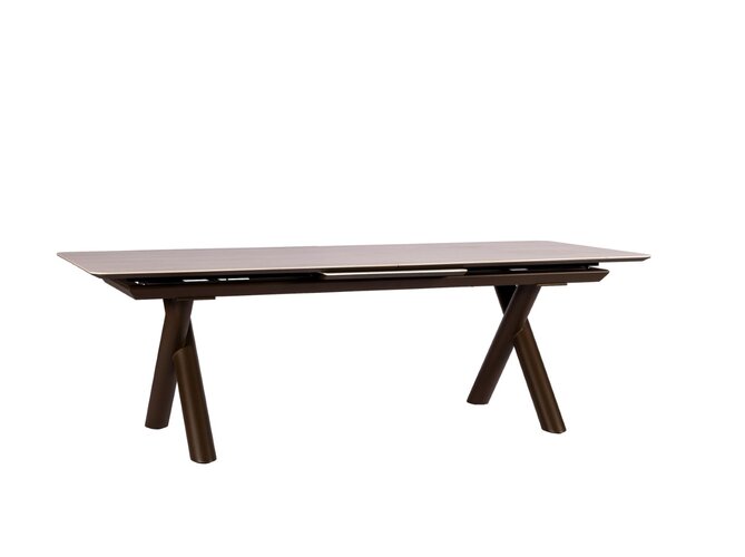 Yoi Maratea dining tuintafel uitschuif 280-340-400x100cm bronze - keramiek travertin - afbeelding 1