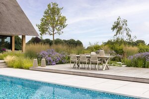 Yoi Maratea dining tuintafel uitschuif 280-340-400x100cm salix - keramiek travertin - afbeelding 7