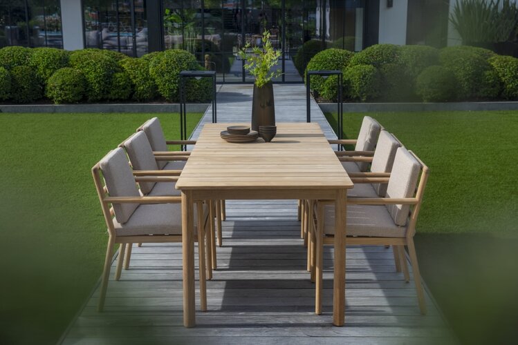 Yoi Mare dining tuinstoel teak met all weather kussenset  - afbeelding 3