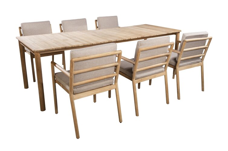 Yoi Mare dining tuinstoel teak met all weather kussenset  - afbeelding 2