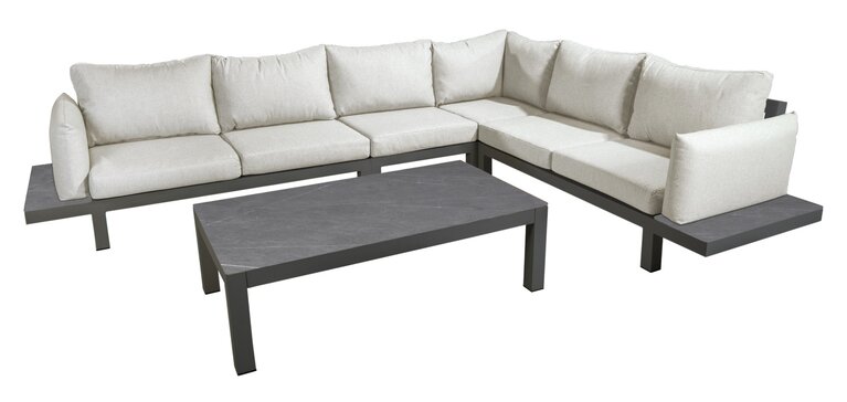 Yoi Midori coffee table keramiek-alu black-slate 140x77cm - afbeelding 2