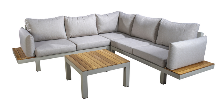 Yoi Midori island loungeset salix incl tafel - flax beige kussenset - afbeelding 1