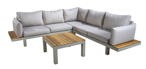 Yoi Midori island loungeset salix incl tafel - flax beige kussenset - afbeelding 1