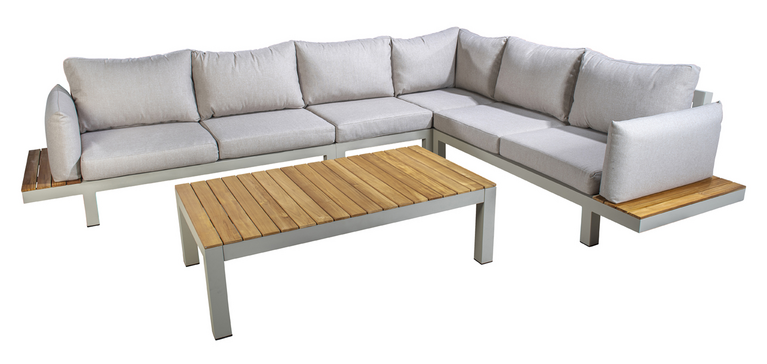 Yoi Midori island loungeset XL salix incl tafel - flax beige kussenset