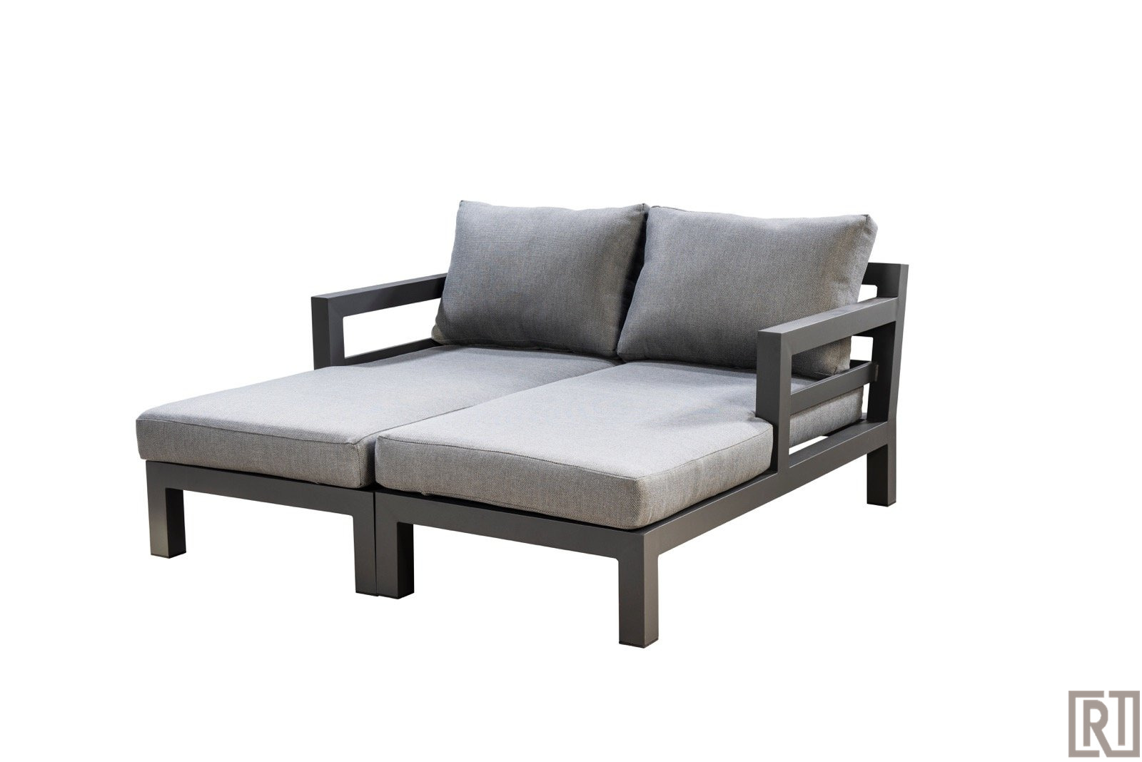 Gevangene dienblad duidelijkheid Yoi Midori lounge duo set- divan dark grey - mixed grey kussenset -  Rijkenberg Tuinmeubelen