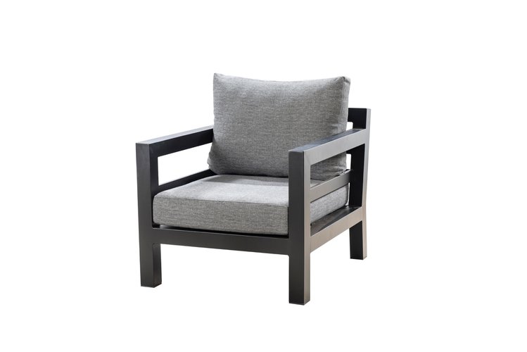 Yoi Midori loungechair dark grey - kussenset mixed grey