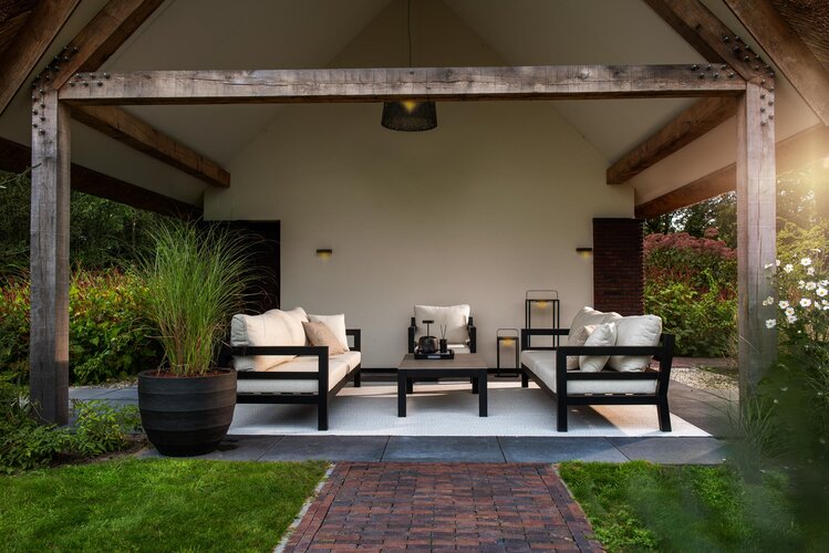 Yoi Midori loungeset black ottomane - wool white  kussenset - afbeelding 3