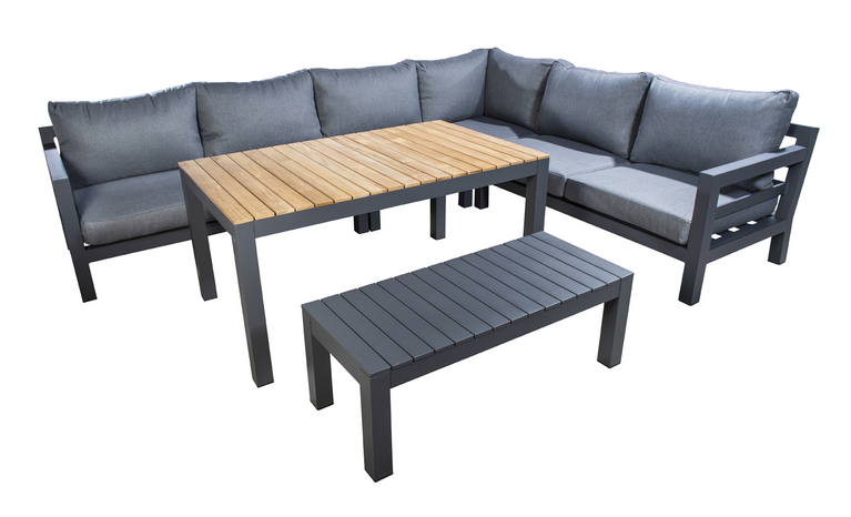 Yoi Midori loungeset Xl low dining dark grey - kussenset mixed grey - afbeelding 1