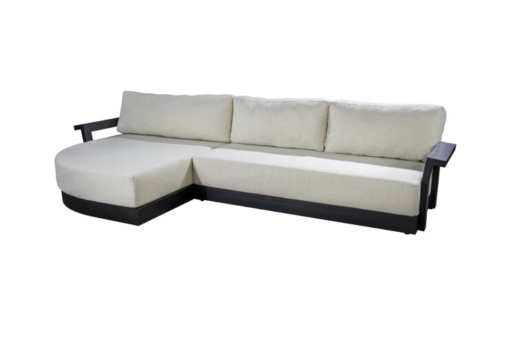 Yoi Millor Lazy loungebank right black 365x190cm - kussenset ecru boucle ( excl tafel )