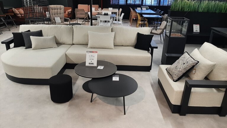 Yoi Millor Lazy loungebank right incl loungechair en tafel 80cm keramiek showroomverlater - afbeelding 1
