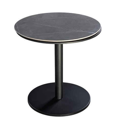 Yoi Millor side table 50cm rond alu black - slate ceramic