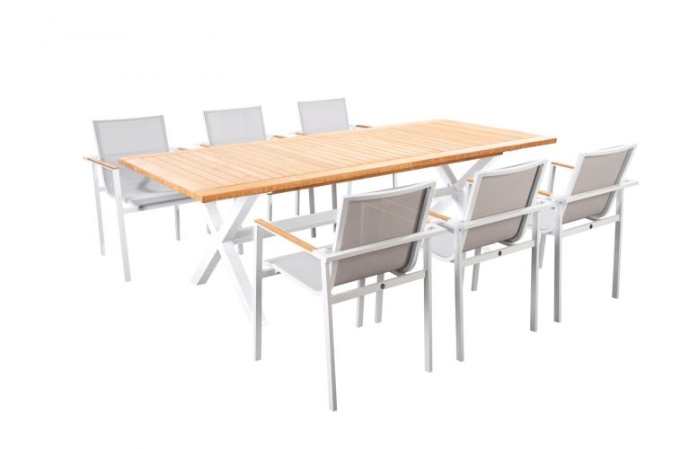 Yoi Mizu 7-delige dining tuinset white