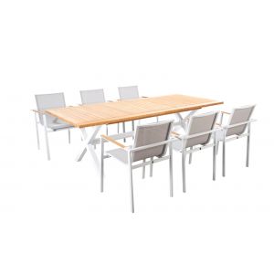 Yoi Mizu 7-delige dining tuinset white