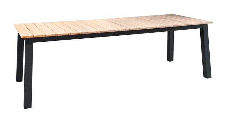 Yoi Muro dining tuintafel 236x90cm dark grey - teak