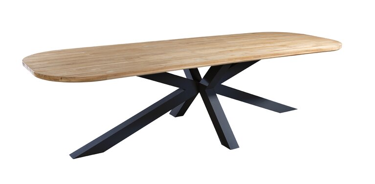 Yoi Noas dining tuintafel 220x100cm dark grey - teak