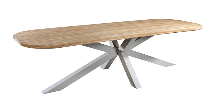Yoi Noas dining tuintafel 280x100cm salix - teak