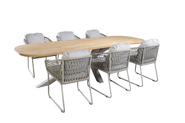 Yoi Noas dining tuintafel 280x100cm salix - teak - afbeelding 2