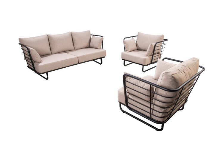 Yoi Taiyo 3-delige sofa loungeset (excl tafels) - flax beige kussenset - afbeelding 1