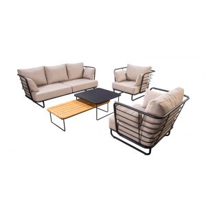 Yoi Taiyo  5-delige Sofa loungeset - flax beige kussenset - afbeelding 1