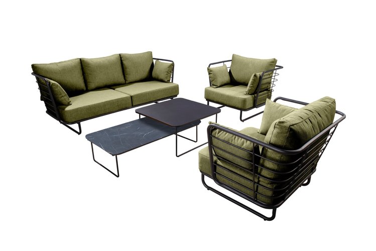 Yoi Taiyo 5-delige sofa loungeset hpl - emerald green kussenset - afbeelding 1