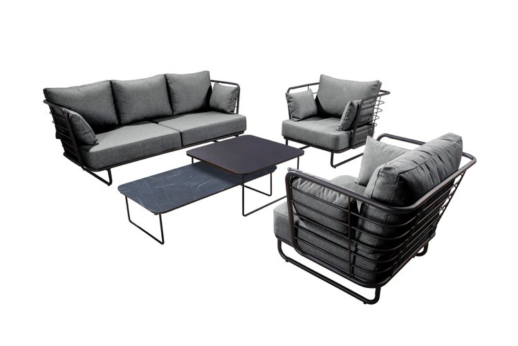 Yoi Taiyo 5-delige sofa loungeset hpl - panther blackkussenset - afbeelding 1