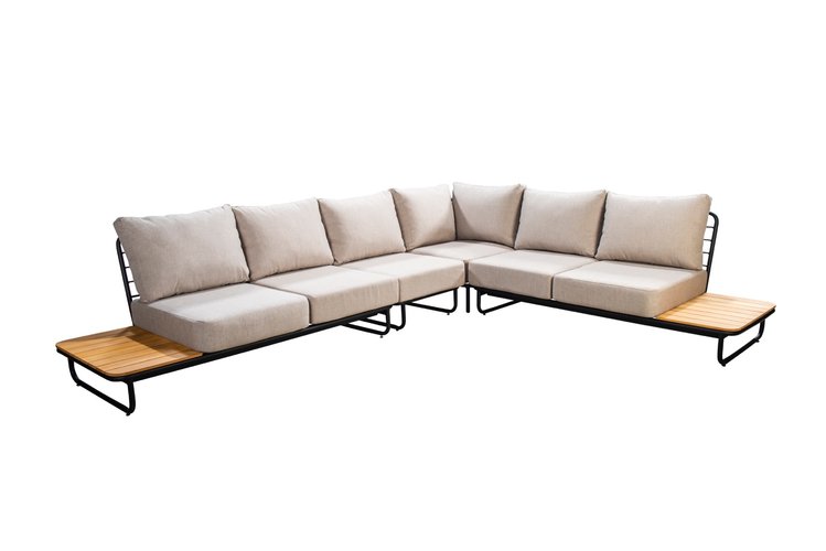 Yoi Taiyo platform loungeset 350x280cm (excl tafels)  - flax beige kussenset - afbeelding 1