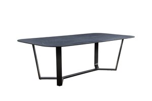 Yoi Teeburu dining tuintafel oval 240x120cm zwart frame - hpl slate showroomverlater