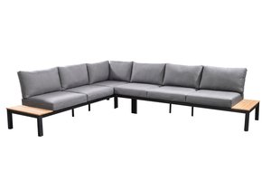 yoi Tori loungeset black - excl tafel Mixed grey kussenset