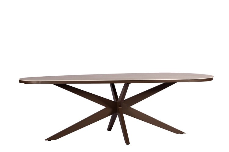 Yoi Tropea teardrop dining tuintafel oval 270x110cm  bronze - keramiek travertin - afbeelding 1