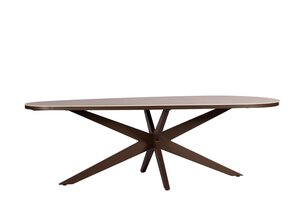 Yoi Tropea teardrop dining tuintafel oval 270x110cm  bronze - keramiek travertin - afbeelding 1