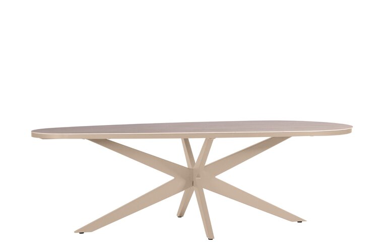 Yoi Tropea teardrop dining tuintafel oval 270x110cm  salix - keramiek travertin