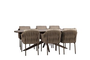 Yoi Tropea teardrop dining tuintafel oval 270x110cm  salix - keramiek travertin - afbeelding 2