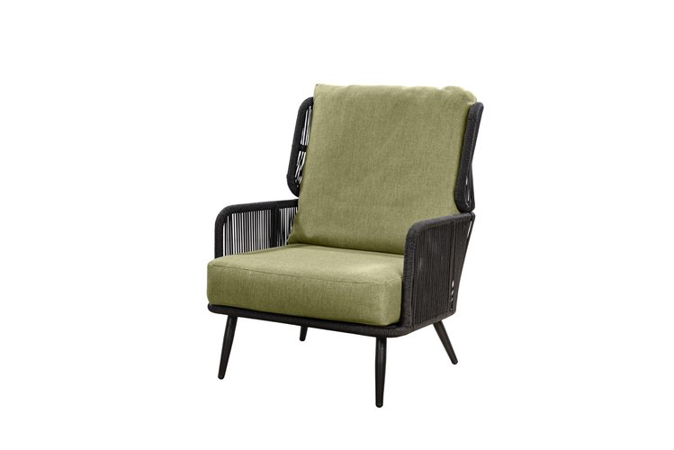 Yoi Tsubasa loungechair black / black emerald green kussenset