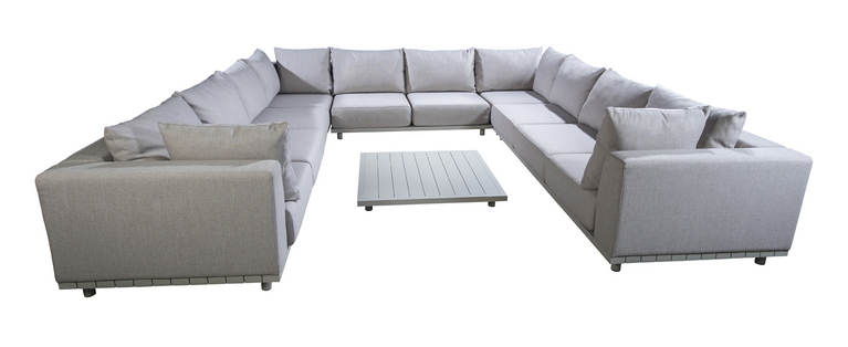 Yoi Vallon u-vormige loungeset met armleuningen alu all weather 360cm