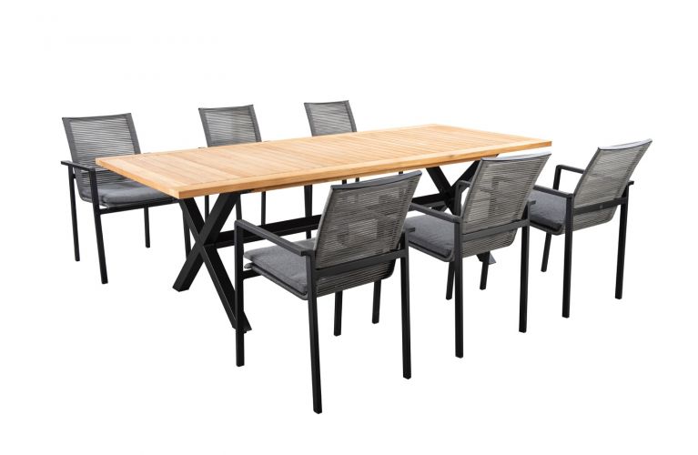 Yoi Wakai - Ishi 7-delige dining tuinset black