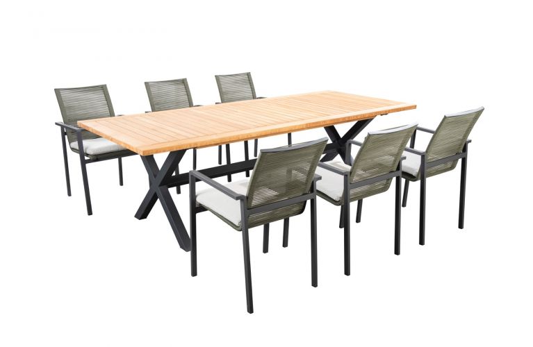 Yoi Wakai - Ishi 7-delige dining tuinset dark grey