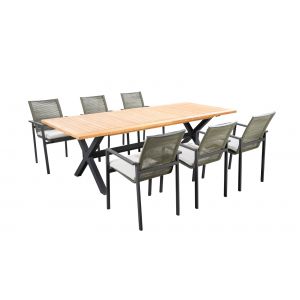 Yoi Wakai - Ishi 7-delige dining tuinset dark grey