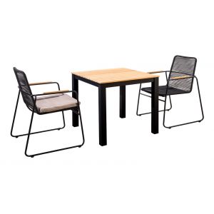 Yoi Wasabi 3-delige dining tuinset black - black rope - afbeelding 1