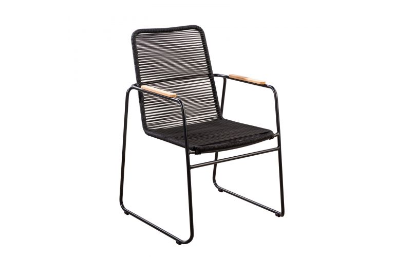 Yoi Wasabi dining tuinstoel black - rope black incl zitkussen op=op