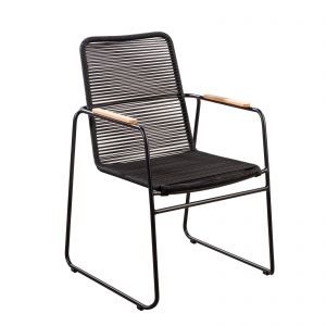 Yoi Wasabi dining tuinstoel black - rope black incl zitkussen op=op - afbeelding 1