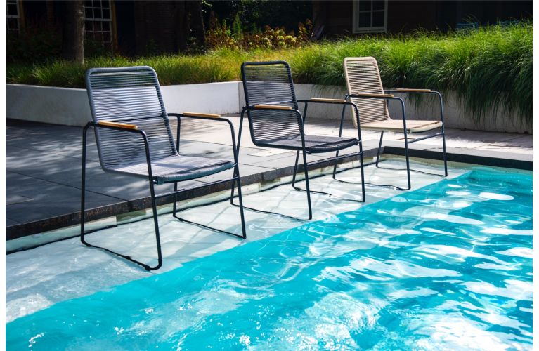 Yoi Wasabi dining tuinstoel black - rope black incl zitkussen op=op - afbeelding 3