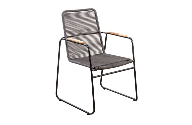 Yoi Wasabi dining tuinstoel black - rope dark grey incl zitkussen SHOWROOMVERLATER